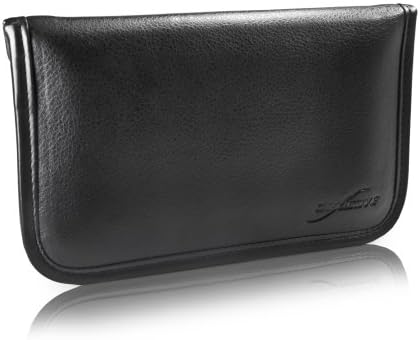 Boxwave Case Компатибилен со Samsung Galaxy On7 Prime - Елитна торбичка за кожен месинџер, синтетички кожен покритие дизајн на пликови - џет црно