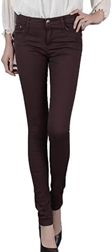Maiyifu-GJ Womenенски висок половината на половината Слаби фармерки Обичен цврста боја Слим, фит молив, фармерки за слабеење, лифти панталони за тексас