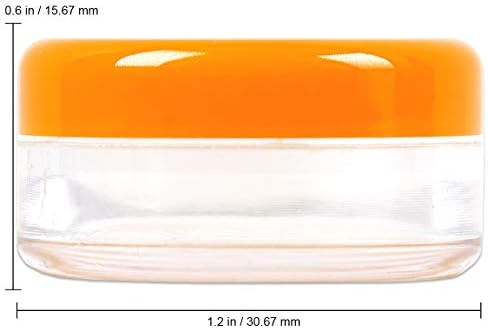Beauticom 5g/5ml круг чисти тегли со портокалови капаци за струже, масла, тонер, солвеви, креми, лосиони, примероци за шминка, мелеми за усни