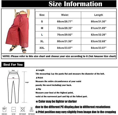 Плус големина на облека за жени 3x жени обични пролетни летни памучни постелнини цврсти џеб плус големина двојки панталони за