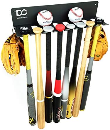 Решетката За Бејзбол Палки со двоен Круг Држи До 21 Лилјак - Држач За Бејзбол Палка За Монтирање На Ѕид-Закачалка За Метални Лилјаци За Складирање Дома И Терен – Вклу