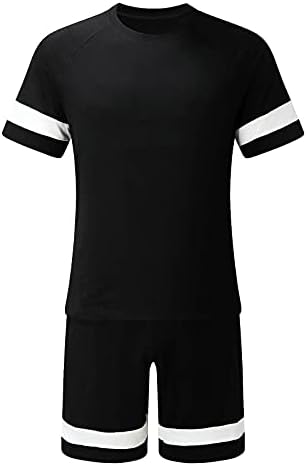 Облека за манжетни за машка машка тренерка 2021 лето 2 парчиња обична активна облека со кратки ракави кошула и шорцеви за спортски