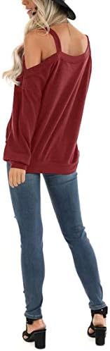 Џемпери на Езбел женски преголеми долги ракави ладни раменици врвови кошула Туника маичка