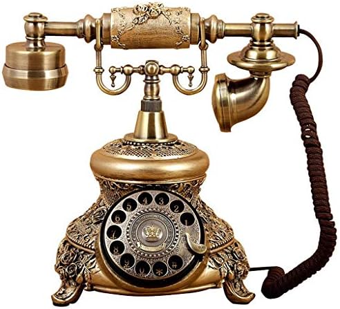 Антички телефон Гелтн ， Имитација на смола Бакар гроздобер стил Ротари ретро старомоден ротационен бирање дома и канцелариски телефон