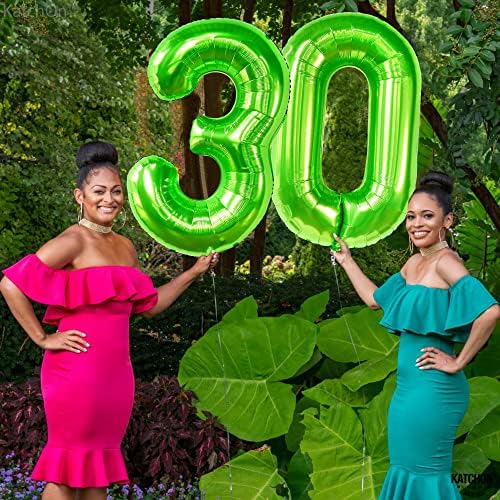 Џиновски, Светло Зелени Броеви Од 30 Балони - 40 Инчи | Зелен Број 30 Балон За Среќни Украси за 30-ти Роденден За Жени | Зелени Балони