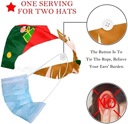 Deyya 2 пакува прилагодливо работно капаче со копче за копчиња за медицински сестри жени од коњчиња за коњи Божиќно време