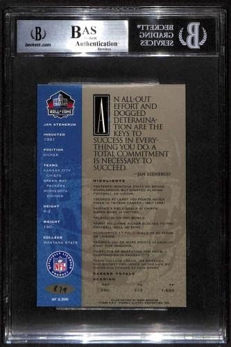 #99 јануари Стенеруд - 1998 Рон Микс Хоф Платинум Автоматски фудбалски картички оценети BGS Auto - Автограмски фудбали