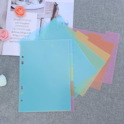 NUOBESTY A5 Binder Книга Етикети 2 Парчиња А5 Страница Делител Лабава Лист Страница Делител Лаптоп Страница Делител Хартија Класификација