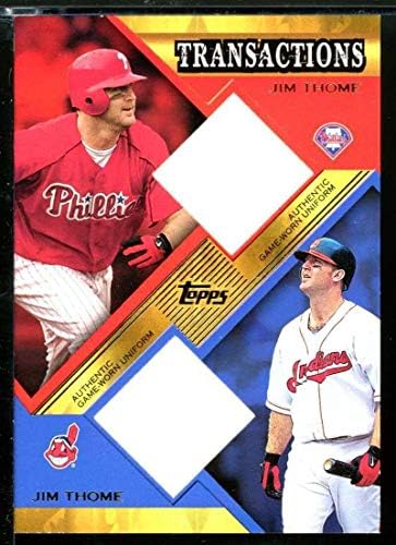 Jimим Томе Филс -Индијци картичка 2003 Топс тргуваше со трансакции Двојни мошти #JT - Плабни бејзбол картички