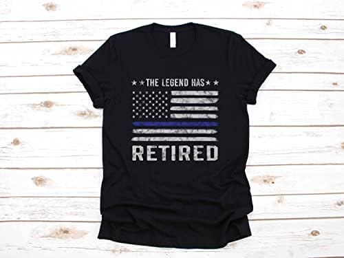 Пензиониран полициски службеник легенда за пензионирање подарок тенок сина линија за кошула Подарок за полициски подарок