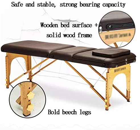 Gaoyuhong ljha Масажа кревет, домаќинство преносно преклопување стол за масажа, цврсто дрво масажа физиотерапија кревет тетоважа масажа