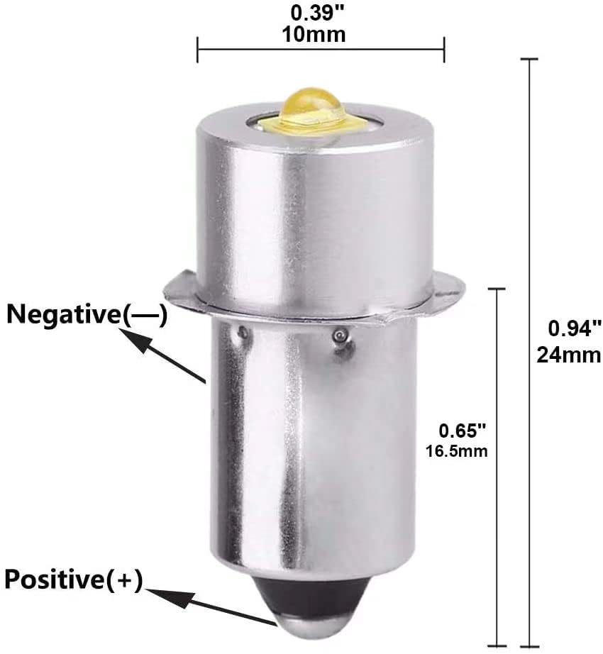 PEETPEN P13. 5S PR2 Висока МОЌНОСТ LED Надградба На Сијалицата Замена За MAGLITE 3W LED Фенерче 200Lumen DC3-18V P13. 5S PR2 За Фенери Maglite