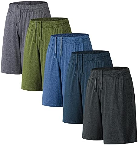 Машки атлетски шорцеви на Bvnsoz со џебови и еластична лента за половината Брзо суво вежбање шорцеви за мажи