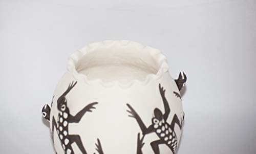 Традиционална Рачно Намотана Акома Пуебло Набраздена Керамика со Раб Со Уникатен Повеќедимензионален Дизајн На Гуштер
