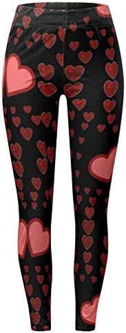 Iius Valentines Headings Heapings женски loveубовни печати јога што трчаат хеланки ултра меки четкани еластични атлетски спортови панталони