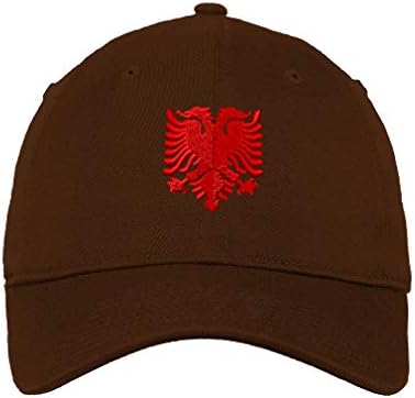 Мека бејзбол капа од албански орел везови Европа Албанија Твил памук тато капи за мажи и жени