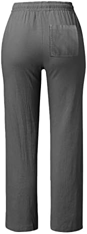 Постелни панталони Етни за жени широки нозе еластични фустани памучни постелнини за влечење со џебови хеланки за девојчиња