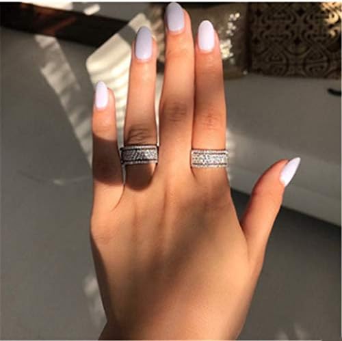 Womenенски модни прстени креативно тркало целосен дијамантски прстен за жени со невестата ангажман прстен за забави додатоци за совпаѓање на прстени