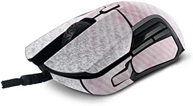 MOINYSKINS јаглеродни влакна кожа компатибилна со Steelseries Rival 5 Gaming Mouse - Girly Marble Dazzle | Заштитна, издржлива завршница на јаглеродни влакна | Лесно за аплицирање | Направено во