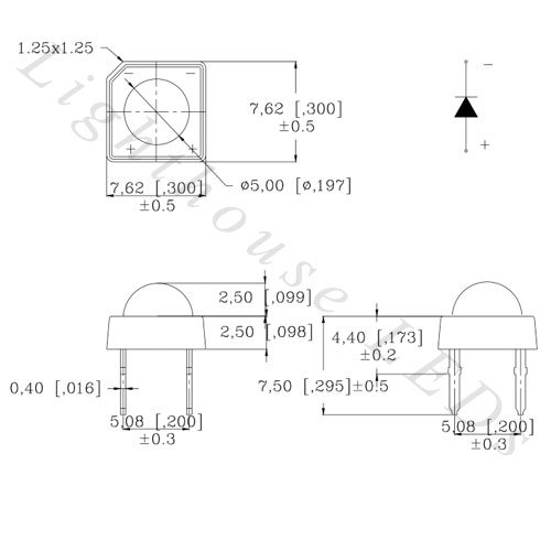 5мм Piranha UV/Purple LED - ултра светла суперфлукс