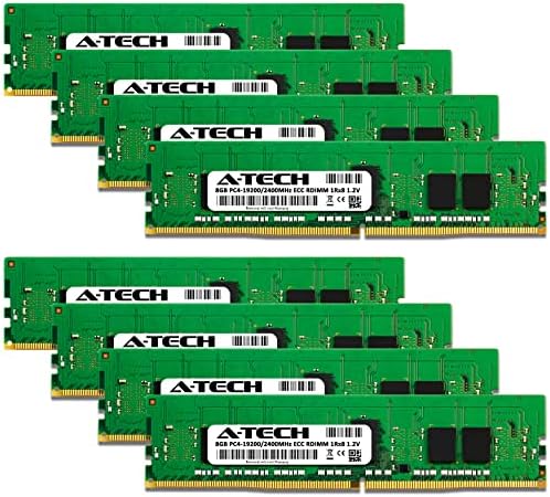 A-Tech 64gb Комплет Меморија RAM МЕМОРИЈА За Dell C6420-DDR4 2400MHz PC4 - 19200 ECC Регистрирани RDIMM 1Rx8 1.2 V-Сервер