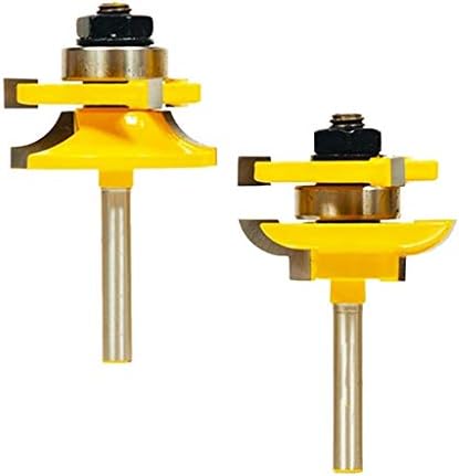 Zuqiee Dript 4x Rail and Stile Router Bits со совпаѓање со 4 битни околу 1/4-инчен Shank