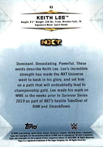 2020 година Topps WWE Неспорен 63 Keith Le NXT картичка за тргување со борење