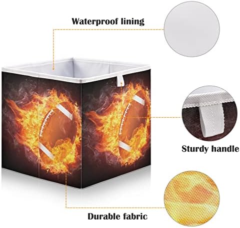 Емеливор Фудбалска топка со пламен за складирање на канта за складирање на куќишта за складирање водоотпорна корпа за играчки за канти