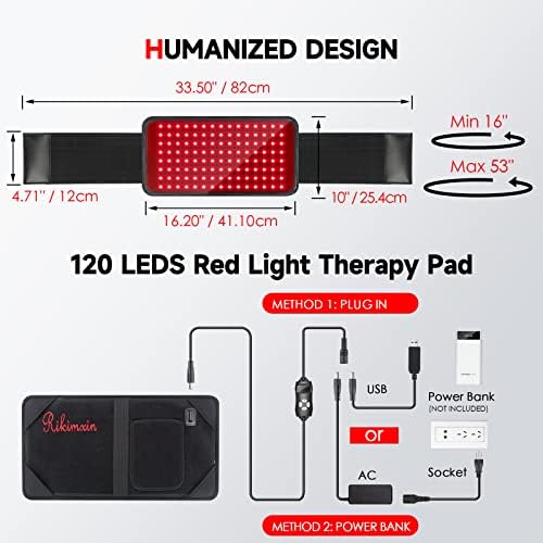 Ремен за терапија со црвена светлина за тело 120 LED диоди големи во близина на инфрацрвена светлосна терапија со тајмер 660nm и 850nm чипс пулсен режим Флексибилна пренос?