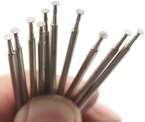 Bitsинглинг дијамантски мелење битови 2,5мм 3/32 рамен врв на ноктите глави лапидарски алатки за камен пакет од 20 парчиња