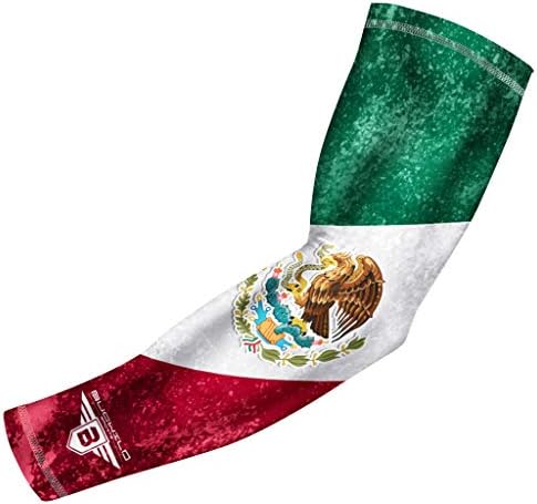 Буквилд Спорт САД Мексико П. Р. Знаме Компресија Рака Ракав-Млади-Возрасни-Бејзбол Фудбал