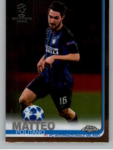 2018-19 2019 година Топс Хром УЕФА Лига на шампиони #65 Матео Политано ФК Интерназионале Милано Фудбалска трговска картичка