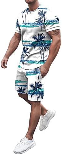 2023 Нови Мажи Пролет Летна Облека Плажа Краток Ракав Печатена Кошула Краток Костум Кошула Панталони Костум Со Вратоврски Мажи Тенок