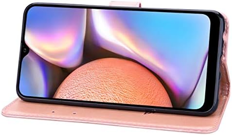 Szyz Samsung Galaxy A12 5G Паричник Телефон Случај, Класичен Роза Цвет Shockproof Pu Кожа Магнетни Затворач Случај Со Флип Kickstand