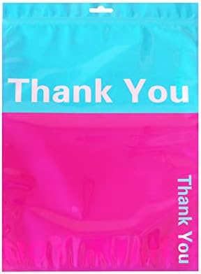 Hohole Reclosable Zip Grip 'N заптивка торби за стоки, 9x14 инчи „Благодарам“ пластични кеси за облека/ подароци/ стоки, трајни пластични