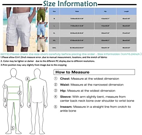 Овермални машка лежерна памучна постелнина шорцеви повеќе џебни тела за фитнес вежби за плажа панталони