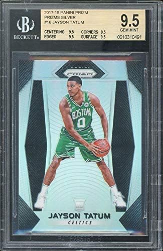 Celtics Jayson Tatum 2017 Panini Prizm Silver Prizms 16 Gem Card 9,5! БАС плоча - непотпишани кошаркарски картички