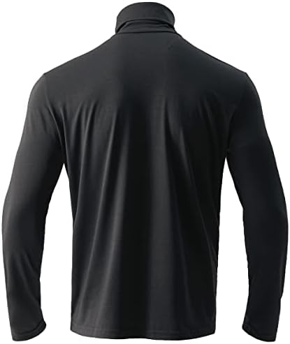 Genafy mens со долг ракав маички маички тенок вклопувачки обичен пуловер термички врв