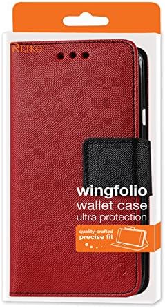 Неизвесен кутија за паричник на Реико 3-во-1 за Samsung Galaxy A8-црвено