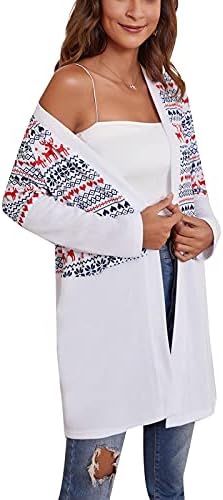 Полнено ракав Туника Зимска наметка дама дама трендовски вклопување печатење на џеб од џеб од блуза полиестер удобно
