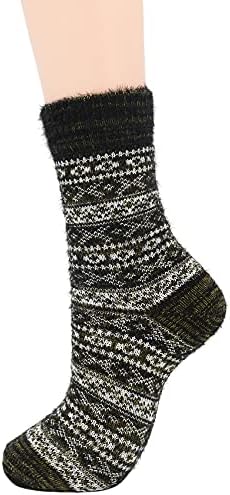 Дурио волна чорапи за мажи топли зимски чорапи меки пријатни чорапи обични екипаж чорапи машки волна чорапи со големина 9-11