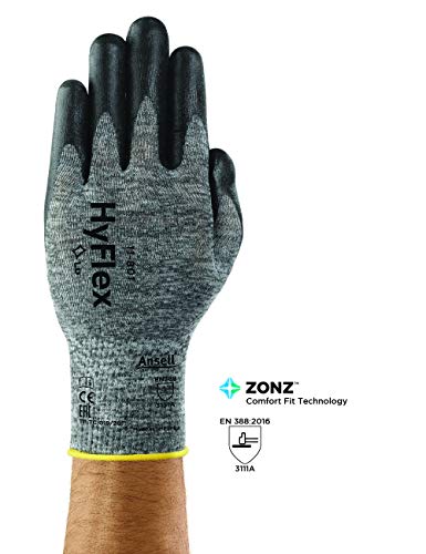 Ansell Hyflex 11-801 најлонска ракавица, облога за црна пена нитрил