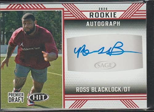 2020 SAGE HIT Premier Draft High Autographs Red Football A48 Ross Blacklock Auto Autograph Official Pre NFL Rookie Signature картичка