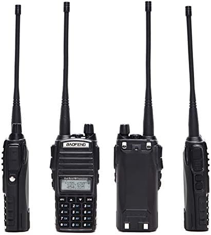 Baofeng UV-82 Plus 8W High Power Ham Radio 2m/70cm преносно двонасочно радио двојно PTT рачно аматерско радио со дополнителна батерија од 3800mAh +771 антена （пакет од 2 парчиња радија）