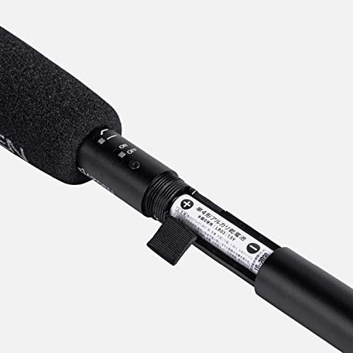 アツデン Atuden SMX-10K надворешен микрофон, стерео микрофон, еднонасочен, користи 1 батерија ААА, вклучен шок монтажа, шофершајбна,