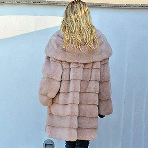Minge одмор Зимски тунични палта на женски модерни долги ракави патенти меки палта лабави со топол цврст кардиган
