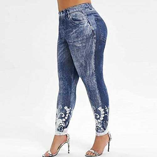 Zdfer жени јога фитнес хеланки плус големина теретана за теретани панталони дигитални печатени обични панталони со џебови