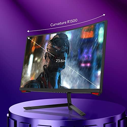 TEWELL 24in 165hz Закривен Монитор За Игри, Целосен HD 1080p Компјутерски Монитор, Бесплатна Нега На Очите За Домашна Канцеларија