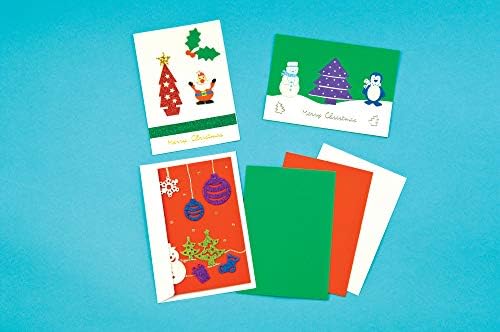 Бејкер Рос EX4957 Фестивни празни карти за Божиќни занаети - пакет од 12, обични картички и пликови, разновидни