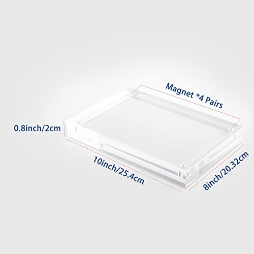 А & Р 5 пакет 8x10 акрилни рамки, магнетна рамка за слика, двострана самостојна рамка за фотографии 10 + 10 мм дебела